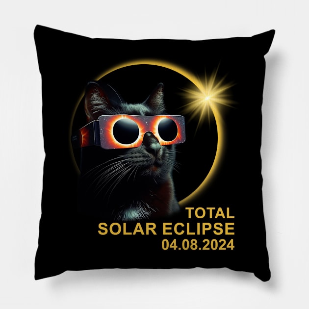 Total Solar Eclipse 2024 Pillow by Emma Creation