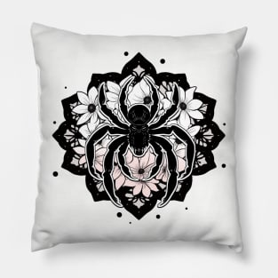 Cute Black and White Gothic Spider Pillow