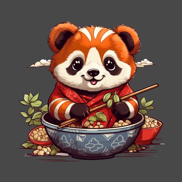 Red Panda Eat Ramen by Acid_rain