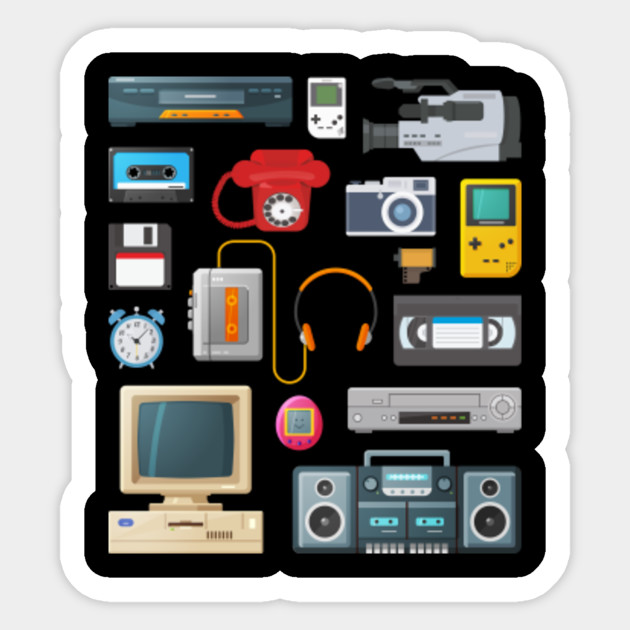 Retro Vintage 90s Technology Old Gadgets Gift - Vintage ...