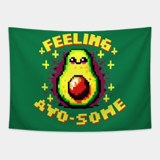 8-Bit Avocado Design - Positive, Playful Pixel Art Tapestry