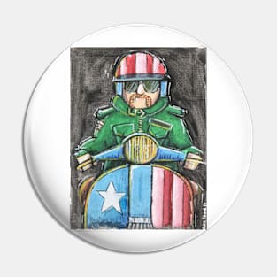 Retro Scooter, Classic Scooter, Scooterist, Scootering, Scooter Rider, Mod Art Pin