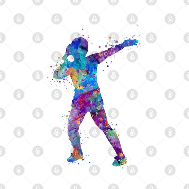 Girl Shot Put Throwing Watercolor Silhouette by LotusGifts