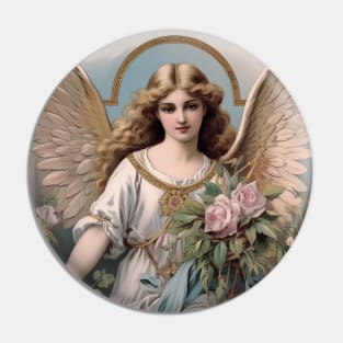 Victorian Vintage Angel Ephemera Pin