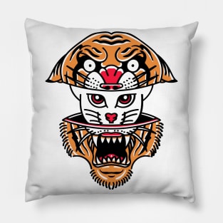 Tiger Cat Illustration Pillow