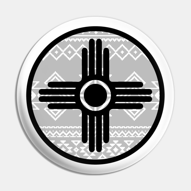 New Mexico Flag Design - Native Zia Symbol Pattern Pin by DeadBeatElite