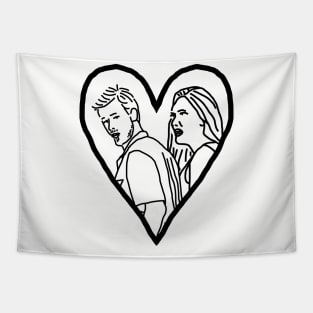 Valentine for Distracted Boyfriend Meme and Girlfriend Outline Tapestry