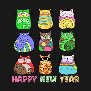 Happy New Year Cat Lovers T-Shirt