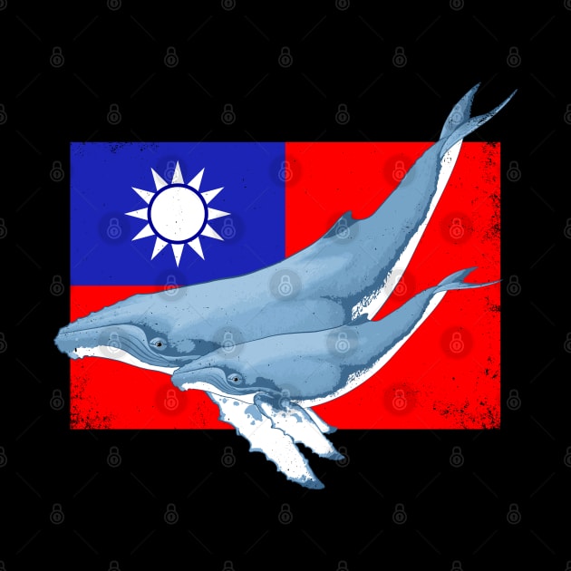 Humpback Whale Flag of Taiwan by NicGrayTees