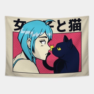 Anime Cat Girl Tapestry