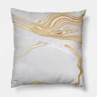 Liquid Gold Luxury Marble Shapes Geometric Abstract Pattern Pillow