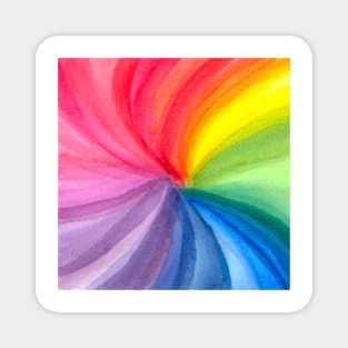 Hypnotic Rainbow (abstract watercolor) Magnet