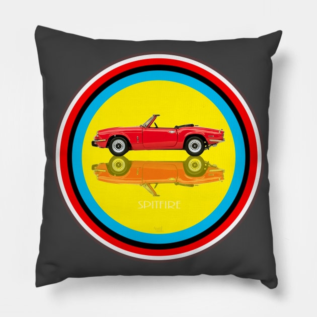 Triumph Spitfire on target Pillow by AaaahEeeekStudio