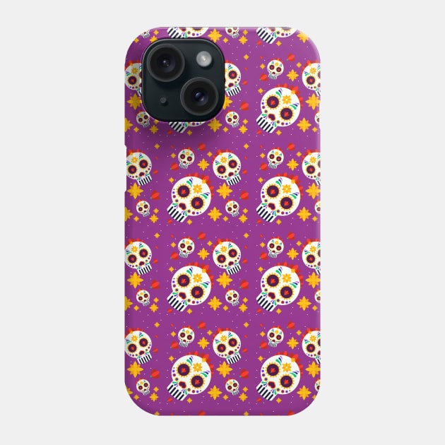 Sugar Skull Pattern Phone Case by aquariart