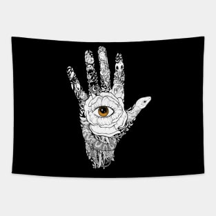 Palmistry BLACK- Divination and Palm Reading Tapestry