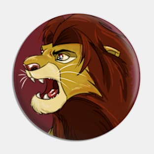 African Cartoon Lion Pin