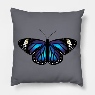 Blue Monarch Butterfly Pillow