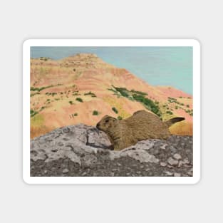 Prairie Dog Mountain painting Magnet