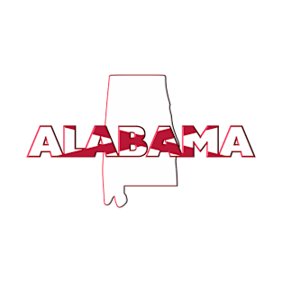 Alabama Colored State Letters T-Shirt