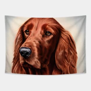 Red Irish Setter Watercolor Portrait Tapestry