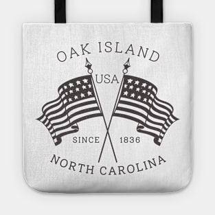 Oak Island, NC Summertime Vacationing Patriotic Flags Tote