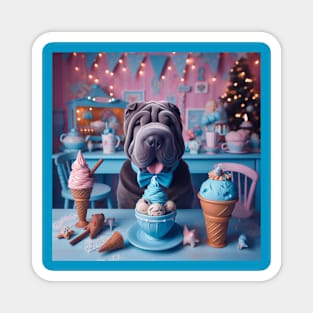 Stitch Enjoying Ice Cream Magnet