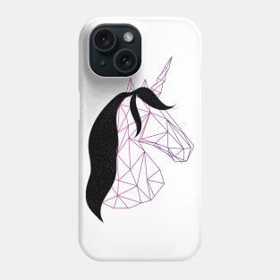 Purple unicorn with beautiful black hair | Mystical Phone Case