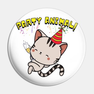 Party Animal Tabby Cat Pin