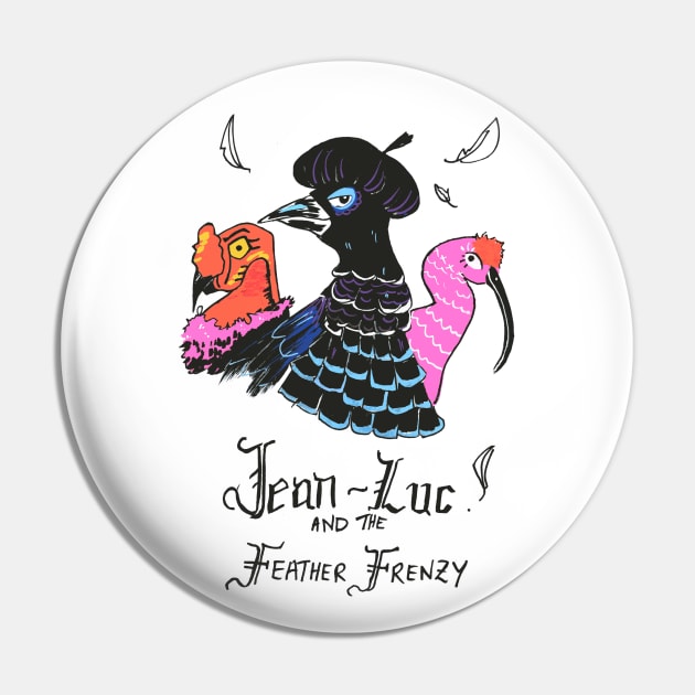 Jean-Luc and the Feather Frenzy Pin by doodledate