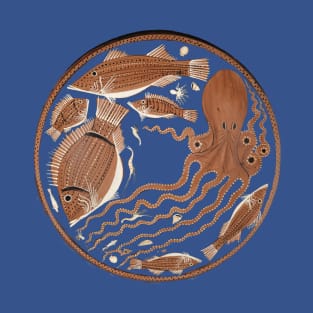 Greek Fish and octopus drawing T-Shirt