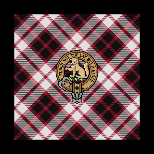 Clan MacPherson Crest over Hunting Tartan by sifis