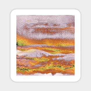 Watercolor Orange Mountains Landscape Magnet