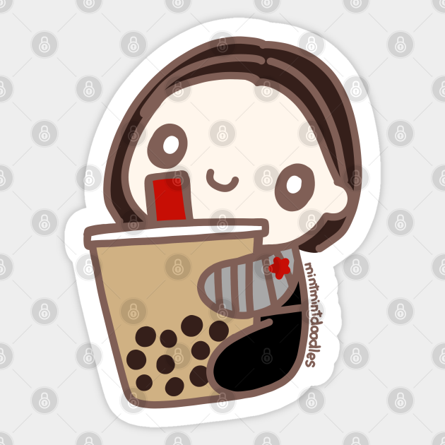 Milk Tea With Bubbles Bubble Tea Adesivo Teepublic It