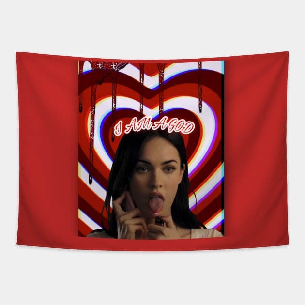 I Am a God Jennifer Check Tapestry by Lewd Crude Never Rude