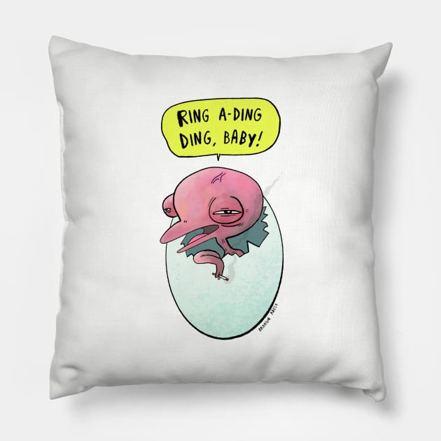 Ring A-Ding Ding Baby Bird Pillow by bransonreese