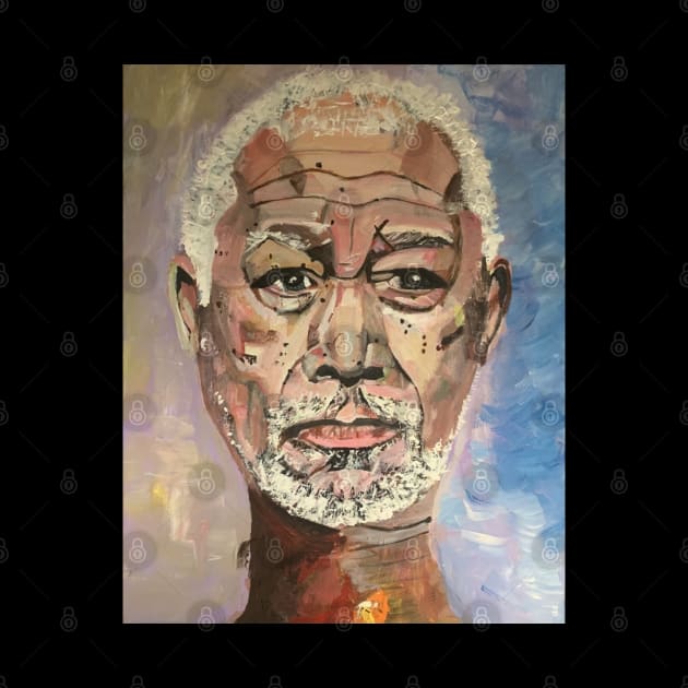 A Portrait of Morgan Freeman, Mug, Wall Art by DeniseMorgan