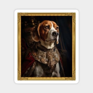 Distinguished Beagle - Medieval English King  (Framed) Magnet