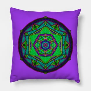 Neon Vibe Mandala Pillow