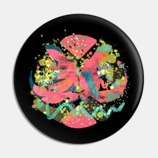 Abstract Artistic Geckos Design Pin