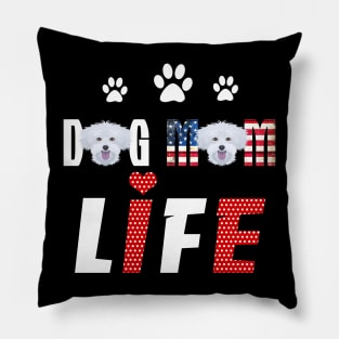 Maltese Mom Life Patriotic America 4Th Of July Pillow