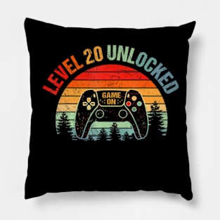 20 Year Old 20th Birthday Level 20 Video Pillow