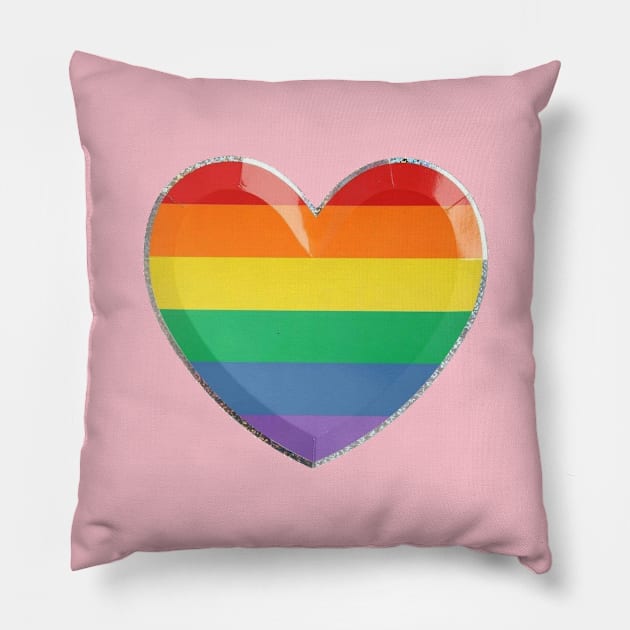 Pride Heart Pillow by LGBTQ