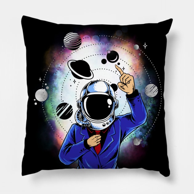 astro suit Pillow by spoilerinc