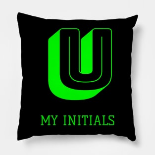 Letter U Initials Unique Name T-Shirt Pillow