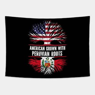 American Grown with Peruvian Roots USA Flag Tapestry