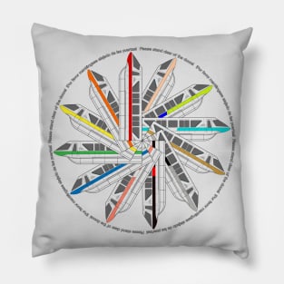 Please Stand Clear of the Monorail Color Wheel Pillow