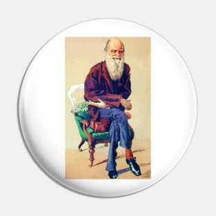 Charles Darwin vector drawing Pin