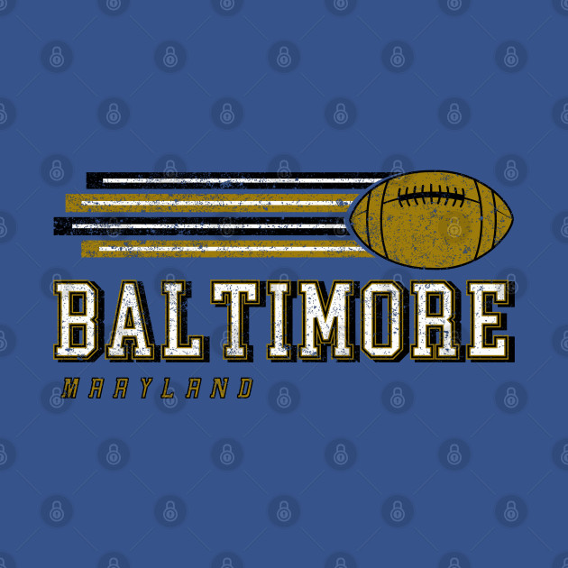 Disover Baltimore Football Retro Vintage Stripes - Baltimore Football - T-Shirt
