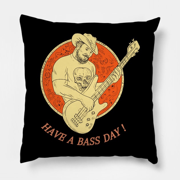 Have a bass day! Pillow by Takadimi