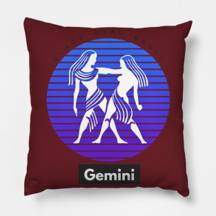 Gemini Black Girl Magic (Zodiac sign) Pillow